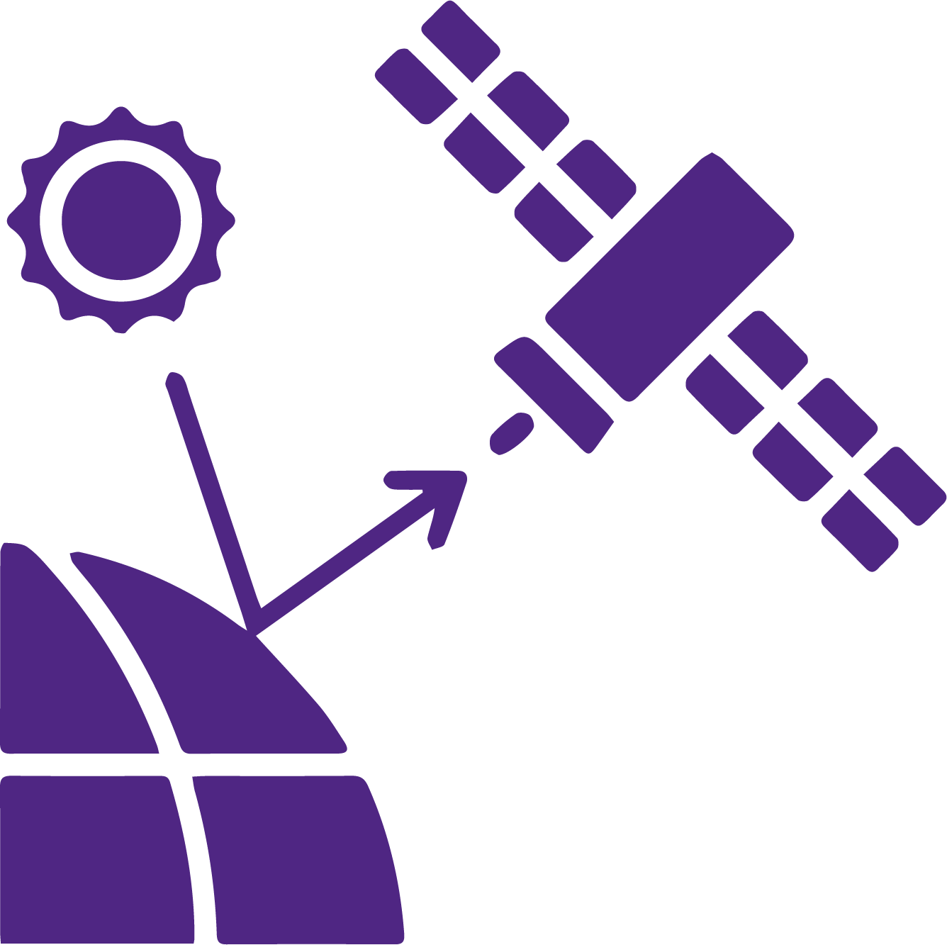 Purple satellite icon